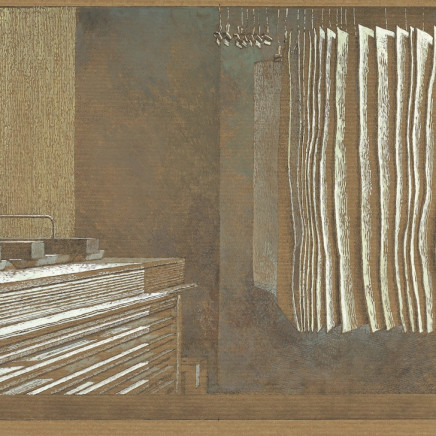 Érik Desmazières, Le Séchoir de l’atelier rue Hittorf (épreuve rehaussée), 2018