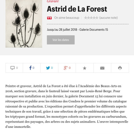Astrid de La Forest - Chardons d'hiver, 2006, eau-forte et pointe sèche