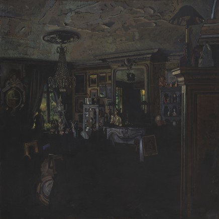 Jean-Baptiste SÉCHERET - Appartement rue Condorcet, 2019. Colle et pigments sur papier marouflé sur toile, 122 x 122 cm (état...