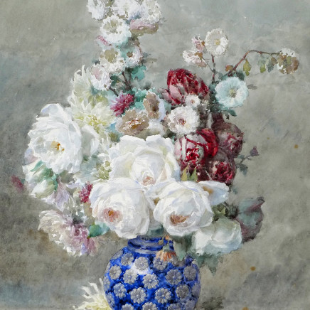 Francois Rivoire - Flowers in a blue vase