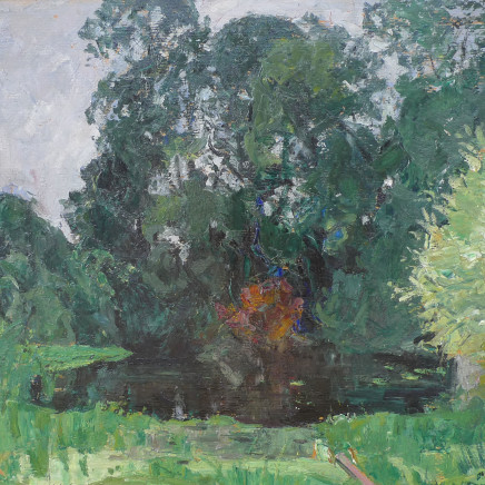 Paul Charavel - Woodland scene with lake