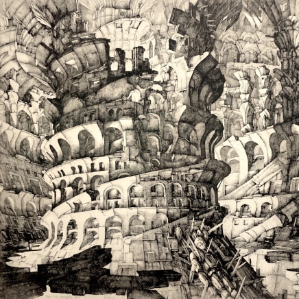 Érik Desmazières, LA TOUR DE BABEL , 1976