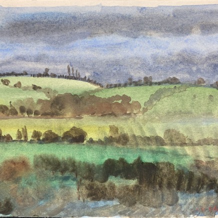 Charles-Élie Delprat, Depuis le train, deux collines entre Dieppe et Rouen, 2024