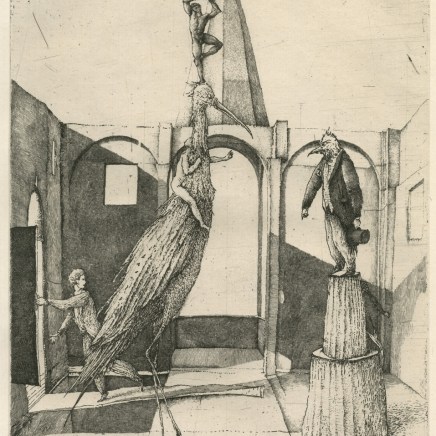 Érik Desmazières, Caprices - Planche 2 : Un ibis désobéissant, 1988