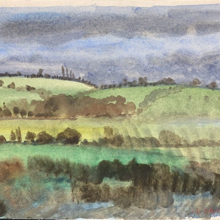 Charles-Élie Delprat, Depuis le train, deux collines entre Dieppe et Rouen, 2024