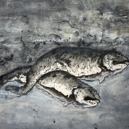 Marjan Seyedin, Nature morte aux poissons 1, 2019