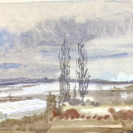 Charles-Élie Delprat, La neige depuis le train, entre Rouen et Paris, 2024