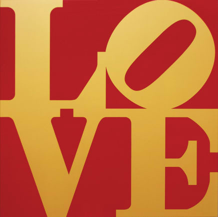 Robert Indiana, Book of Love (Gold/Red), 1996