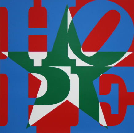 Robert Indiana, Star of HOPE, Blue/Green/Red/White, 2013