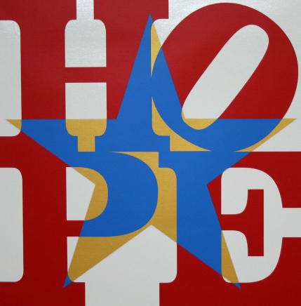 Robert Indiana, Star of HOPE, Red/Blue/White/Gold, 2013