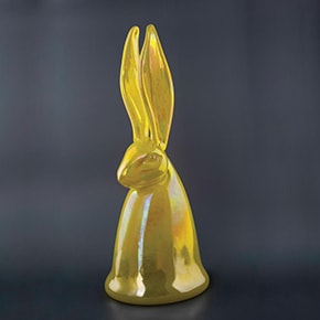 Hunt Slonem, Bright Yellow Bunny, 2020