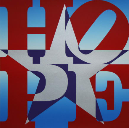 Robert Indiana, Star of HOPE, Red/Silver/Rainbow Roll/Purple, 2013