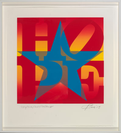 Robert Indiana, Star of HOPE, Red/Blue/Silver/Rainbow, 2013