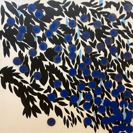 Donald Sultan, Black and Blue Mimosa, 2023