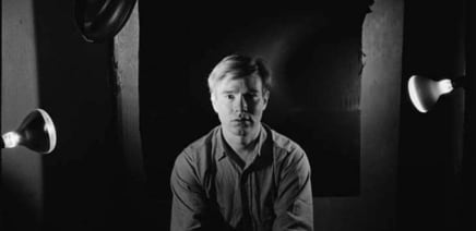 Bob Adelman "Andy Warhol under portrait lights at the Factory"