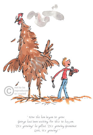 Quentin Blake/Roald Dahl, The Hen began to grow