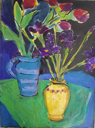 Edwina Broadbent, Irises and Tulips