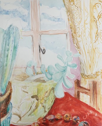 Dorothea Carr, Cottage table, succulents and beads II , 2020