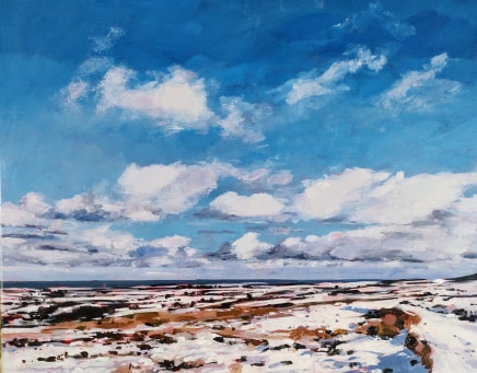 Colin Cook, Snow above Sleights, looking over to Whitby'