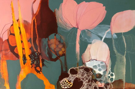 Claire Yerbury b.1970- NY, USA, Lives & works in AustraliaTo Empty, To Become, 2025 Signed, titled & dated Mixed media & collage on board 61 x 91cm