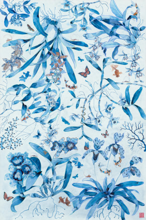 The Hope of Teal, 2025 Watercolour & gouache on canvas 150 x 100cm $19,500
