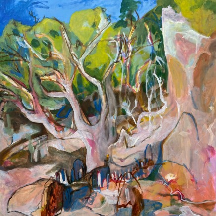 Joanna Cole b.1972- SA; Lives and works in Sydney, NSWSecluded Beach, 2023 Signed verso Oil on linen 105 x 105cm