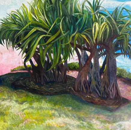 Joanna Cole b.1972- SA; Lives and works in Sydney, NSWPandanus, 2023 signed verso Oil on board 103 x 103cm