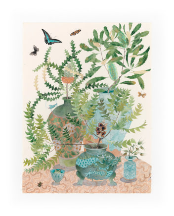 Great Southern land: you’re not from around here, 2025 Watercolour & gouache on arches paper 76 x 57cm $5,500