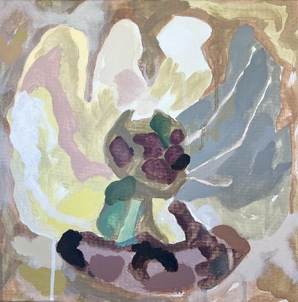 Mary Porter AustralianMoss flower, 2025 Signed, dated verso Oil on canvas 32 x 32cm