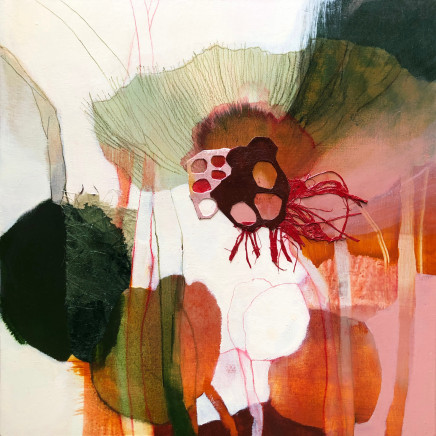 Claire Yerbury b.1970- NY, USA, Lives & works in AustraliaPoppy Rise and Fall, 2024 Signed, titled & dated verso Mixed media & collage on board 30 x 30cm