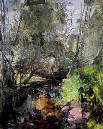 Sam Zengping Lai b. 1964- China, Lives and works in AustraliaLane Cove National Park (1), 2019 Oil on canvas 70 x 90cm