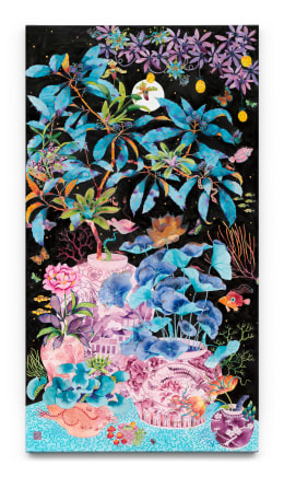 Welcome to the inside of my head, 2025 Watercolour & gouache on canvas 170 x 92cm $19,500