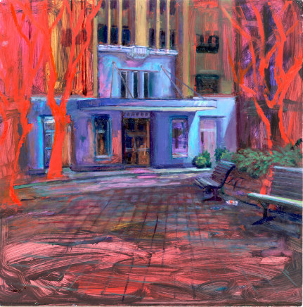 Sue MacLeod-Beere, Stage Set, Cahors Building, Plein air, 2024