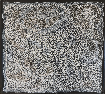 Jorna Newberry b.1959- Angus Downs, NTNgintaka -Perentie dreaming, 2021 Cat JOR202162 Acrylic on Belgian linen 102 x 112cm