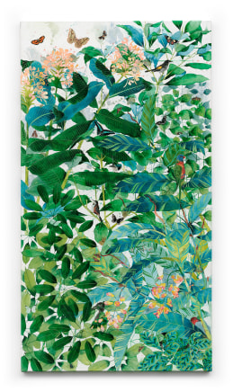 A walk in the Botanic Gardens, Sydney 1, 2025 Watercolour & gouache on canvas 174 x 94cm $19,500