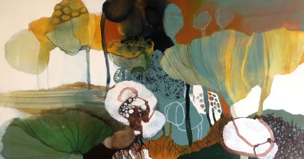 Claire Yerbury b.1970- NY, USA, Lives & works in AustraliaTo Return to Life, 2024 Signed, titled & dated verso Mixed media & collage on board 64 x 122cm