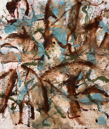 NW2, July 2025 Synthetic polymer, charcoal, earth and hay on canvas 205cm x 173cm AUD $19,900 inc GST