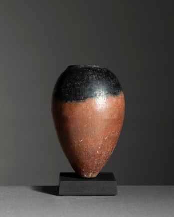 Egyptian black top ovoid jar, Predynastic Period, Naqada I-II, c.3700-3200 BC