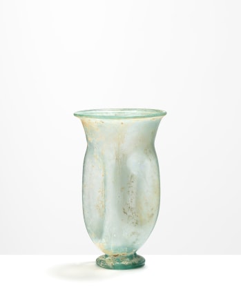 157. Roman beaker with indented sides, 2nd-3rd century AD