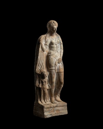 Greek statuette of Aphrodite and Eros, Hellenistic, c.1st century AD
