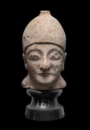 Cypriot male head, Late Cypro-Archaic - early Cypro-Classical Period, first half of the 5th century BC