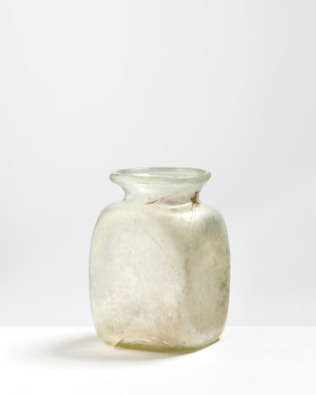 113. Roman square-sided bottle, c.2nd-3rd century AD