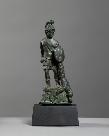 Roman sculptural dagger hilt showing Mars Ultor, Gaul, c.1st-2nd century AD