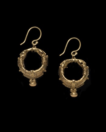 Nabataean hinged hoop earrings, Syria, 1st-2nd century AD