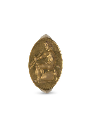 Greek ring with satyr, End of the 5th century BC
