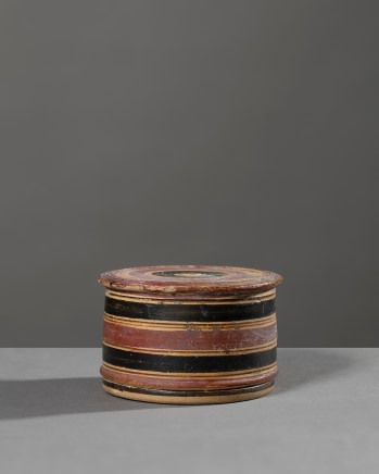 Greek banded pyxis, Corinth, c.500-475 BC