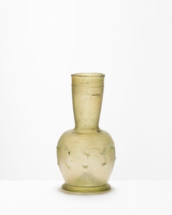 106. Late Roman-early Byzantine clear, pale olive green flask, c.6th-7th century AD