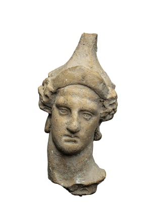 Greek female head, probably of Athena, Tarentum, c.300 BC
