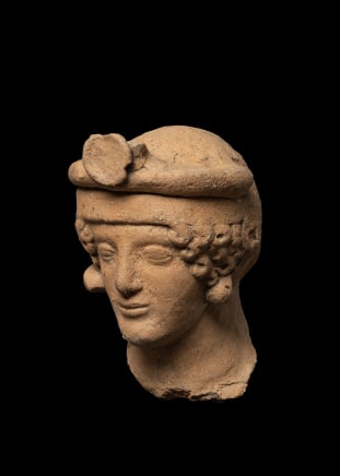 Greek head of a woman with diadem, South Italy, Medma, third quarter of the 5th century BC