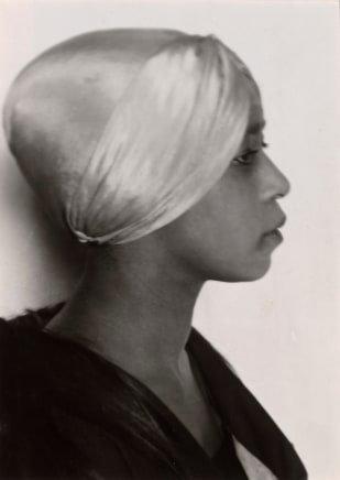 Man Ray (American, 1890-1976), Portrait of Aïcha Goblet (1898-1972) wearing a Paul Poiret turban, July, 1922